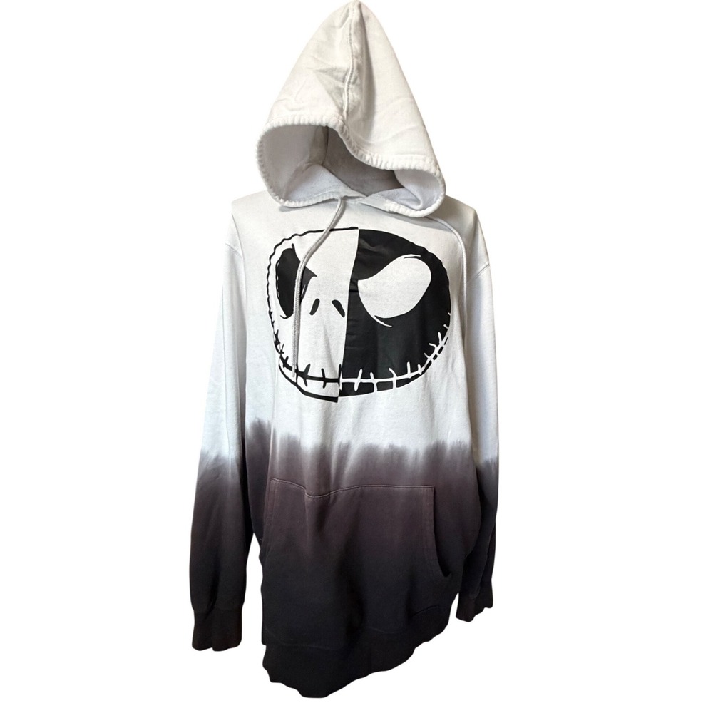 Disney Nightmare Before Christmas Jack Skellington Dip Dye Ombre Hoodie Large
